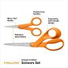imageFiskars Premier No 5 MicroTip OrangeHandled Fabric Scissors  Double Loop Handle  Sewing and Craft Scissors  Orange8 inches  5 inches 2 Piece Set