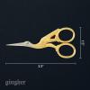 imageGingher Stork Embroidery Scissors and Leather Sheath  35quot Craft Scissors for Fabric Thread and Needlework Yarn Cutting  Gold35 Embroidery  Stork