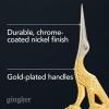 imageGingher Stork Embroidery Scissors and Leather Sheath  35quot Craft Scissors for Fabric Thread and Needlework Yarn Cutting  Gold35 Embroidery  Stork