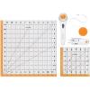 imageFiskars Crafts Essentials 5Piece Set  45mm Blade Rotary Cutter for Fabric Self Healing Cutting Mat and Sewing Ruler  Craft Supplies  WhiteGray