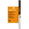 imageFiskars Xact Hand Rake Heavy Duty Gardening Hand Tool with Ergonomic Handle and Hanging Hole for Storage Stainless Steel Head and Tines Perfect for Maintaining a Raised Garden BedWeeder