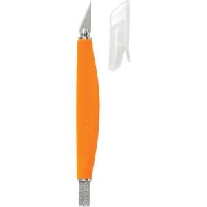 imageFiskars 1651101001 Easy Change Detail Craft Knife No 11 blade OrangeWhiteSoft Grip Knife
