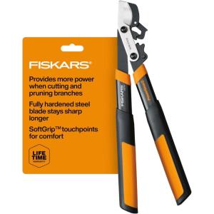 imageFiskars 32Inch Loppers for Tree Trimming Heavy Duty LowFriction Sharp Steel Blade Branch Cutter up to 2Inch Diameter Cut Capacity PowerGear2 Technology that Multiplies Power for Less Effort18 in