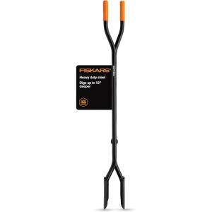 imageFiskars 40quot Steel Tiller Long Handle Hand Tiller for Gardening Garden ToolPosthole Digger