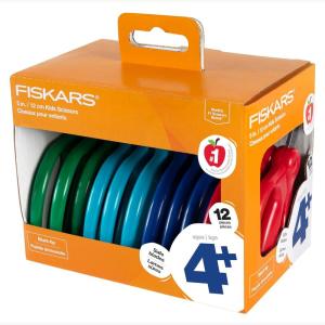 imageFiskars 5quot BluntTip Scissors Classpack for Kids Ages 47 with Art Caddy Organizer 24Pack Kids Scissors for School or Crafting Back to School Supplies Assorted ColorsBluntTip Scissors
