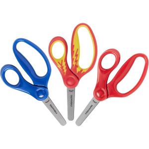 imageFiskars 5quot BluntTip Scissors for Kids Ages 47 3Pack  Scissors for School or Crafting  Back to School Supplies  Red Blue TurquoiseLightning