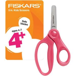 imageFiskars 5quot BluntTip Scissors for Kids Ages 47 For School or Crafting Premium Pink Pack of 1Premium Pink