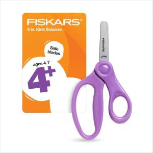 imageFiskars 5quot BluntTip Scissors for Kids Ages 47 For School or Crafting Premium Pink Pack of 1Purple