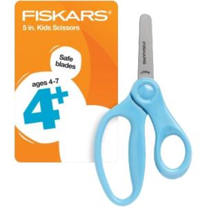 imageFiskars 5quot BluntTip Scissors for Kids Ages 47 For School or Crafting Premium Pink Pack of 1Turquoise
