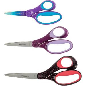 imageFiskars 6quot LeftHanded Big Kids Scissors for Ages 811 Scissors for School or Crafting Back to School Supplies Ombre BlueTurquoiseAssorted Colors
