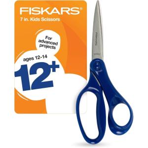 imageFiskars 7quot Student Scissors for Kids Ages 1214 Scissors for School or Crafting Back to School Supplies BluePremium Blue