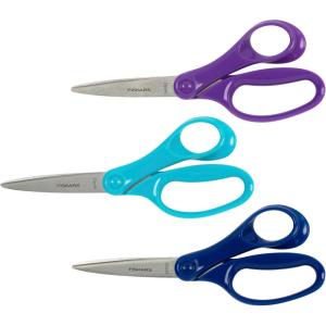 imageFiskars 7quot Student Scissors for Kids Ages 1214 Scissors for School or Crafting Back to School Supplies BluePurple  Turquoise and Blue