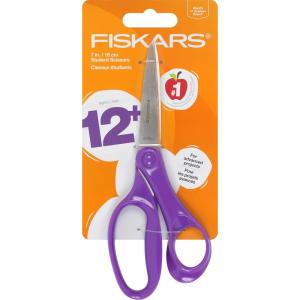 imageFiskars 7quot Student Scissors for Kids Ages 1214 Scissors for School or Crafting Back to School Supplies BluePurple