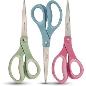 imageFiskars 8 LeftHanded Titanium Scissors SoftGrip Handle for Comfort Durable Stainless Steel Blades for Home and Office UseMulticolor  SoftGrip