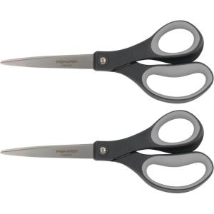 imageFiskars 8 LeftHanded Titanium Scissors SoftGrip Handle for Comfort Durable Stainless Steel Blades for Home and Office UseTitanium  SoftGrip