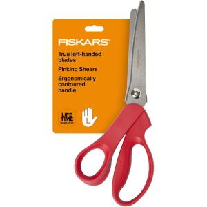 imageFiskars 8 Premier LeftHanded Pinking Shears Precision Stainless Steel Blades for Zigzag Cutting Ergonomic Handle for ComfortLeft Handed