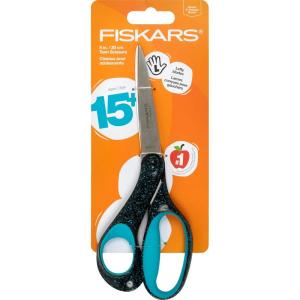 imageFiskars 8quot LeftHanded Softgrip Teen Scissors for Ages 15  Scissors for School or Crafting Back to School Supplies Blue SpeckledBlue Speckled