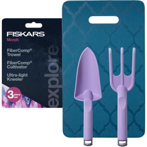 imageFiskars Bypass Pruning Shears 58Inch Cut Capacity Garden Clippers Gardening Scissors with Sharp Rust Resistant Steel BladeKnee Pad  Trowel  Cultivator Set
