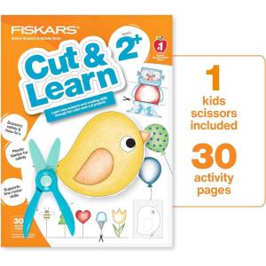 imageFiskars Cut ampamp Learn Kids Activity Book and Training Scissors  Gifts for Kids  Ages 3Ages 2