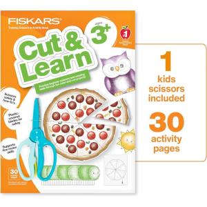 imageFiskars Cut ampamp Learn Kids Activity Book and Training Scissors  Gifts for Kids  Ages 3Ages 3