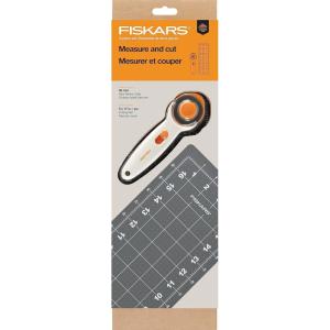imageFiskars Fabric Cutting 2pc Set for Sewing  with 45mm Rotary Cutter and 5in x 17in Cutting Mat