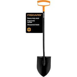 imageFiskars Garden Shovel for Digging Heavy Duty Steel Gardening Tool with Straight HandleDigging Shovel  Black