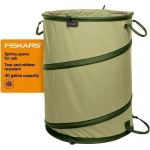 imageFiskars Kangaroo Collapsible Garden Bag for Yard Waste 30 Gallon Reusable Container for Lawn Care and Gardening30 Gallon
