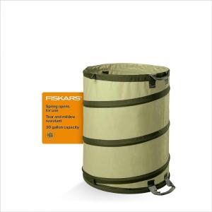 imageFiskars Kangaroo Collapsible Garden Bag for Yard Waste 30 Gallon Reusable Container for Lawn Care and GardeningCollapsible Garden Bag  30 Gallon