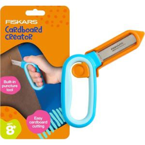 imageFiskars Kids Cutting Pen and Mat  Safe Precision Cutting Tool with Foldable NonSlip Mat for Crafting and School ProjectsCardboard Creator