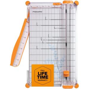 imageFiskars Precision Paper Trimmer Easy Safe and Accurate for Crafts Gifts Cards Photos Always Cuts Straight SwingOut Arm Extends Measurements Lightweight and Portable Sharp Paper Cutter