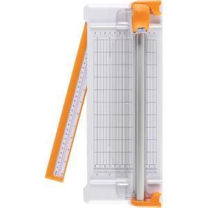 imageFiskars ProCision Rotary Bypass Paper Trimmer  12quot Cut Length  Craft Paper and Mixed Media Cutter with Grid Lines  OrangePortable Rotary Trimmer  12