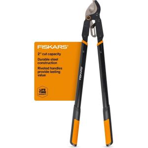 imageFiskars Ratchet Drive Anvil Lopper 32 Inch Heavy Duty Tree Trimmer 2 inch Cut Capacity Riveted Handles for Easy Squeeze Cutting PowerAnvil Lopper 32