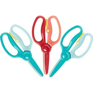 imageFiskars Starter Toddler Scissors for Kids Ages 2 3Pack Small Safety Plastic Scissors Easy Grip Art Supplies for Kids for Back to School Left and Right Handed SuitableTraining 3 Pack