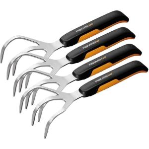 imageFiskars Xact Hand Rake Heavy Duty Gardening Hand Tool with Ergonomic Handle and Hanging Hole for Storage Stainless Steel Head and Tines Perfect for Maintaining a Raised Garden BedCultivator