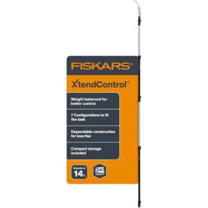 imageFiskars XtendControl Extendable Tree Pruner 16 ft Adjustable Branch Trimmer with Rotating Pruning Head 15quot X3 DoubleHooked Saw 48 ft Extension Poles ampamp Automatic Cord Reel for Precision CuttingFixed Pruning Head