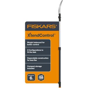 imageFiskars XtendControl Extendable Tree Pruner 16 ft Adjustable Branch Trimmer with Rotating Pruning Head 15quot X3 DoubleHooked Saw 48 ft Extension Poles ampamp Automatic Cord Reel for Precision CuttingX1 Saw with Hand Saw