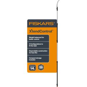imageFiskars XtendControl Extendable Tree Pruner 16 ft Adjustable Branch Trimmer with Rotating Pruning Head 15quot X3 DoubleHooked Saw 48 ft Extension Poles ampamp Automatic Cord Reel for Precision CuttingX2 Hook Bill Saw