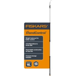 imageFiskars XtendControl Extendable Tree Pruner 16 ft Adjustable Branch Trimmer with Rotating Pruning Head 15quot X3 DoubleHooked Saw 48 ft Extension Poles ampamp Automatic Cord Reel for Precision CuttingX3 DoubleHooked Saw