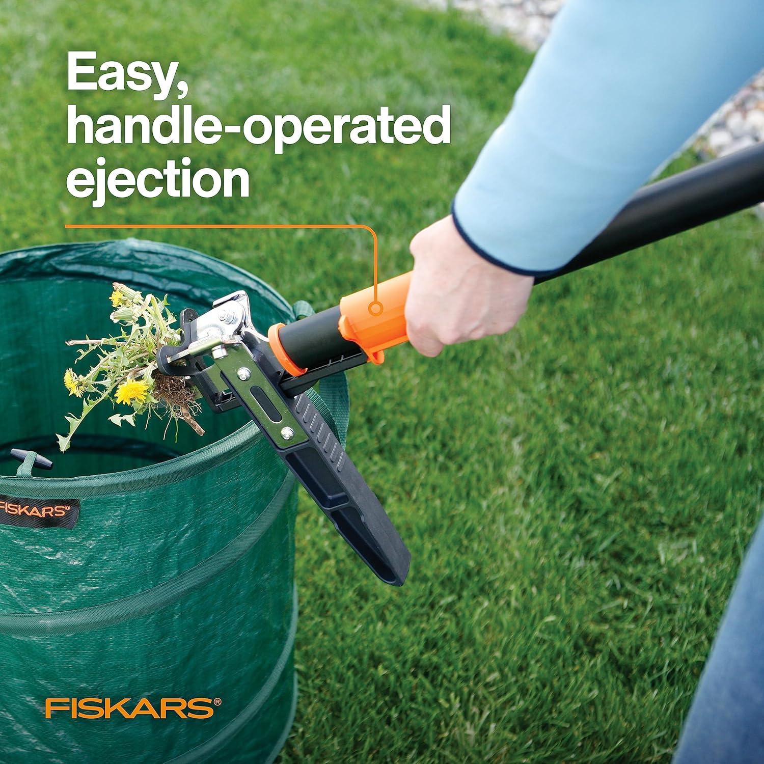 imageFiskars 3Claw Stand Up Weed Puller Tool Gardening Weeder Hand Weeding Tool with 39quot Long Ergonomic Handle with EasyEject Mechanism3claw