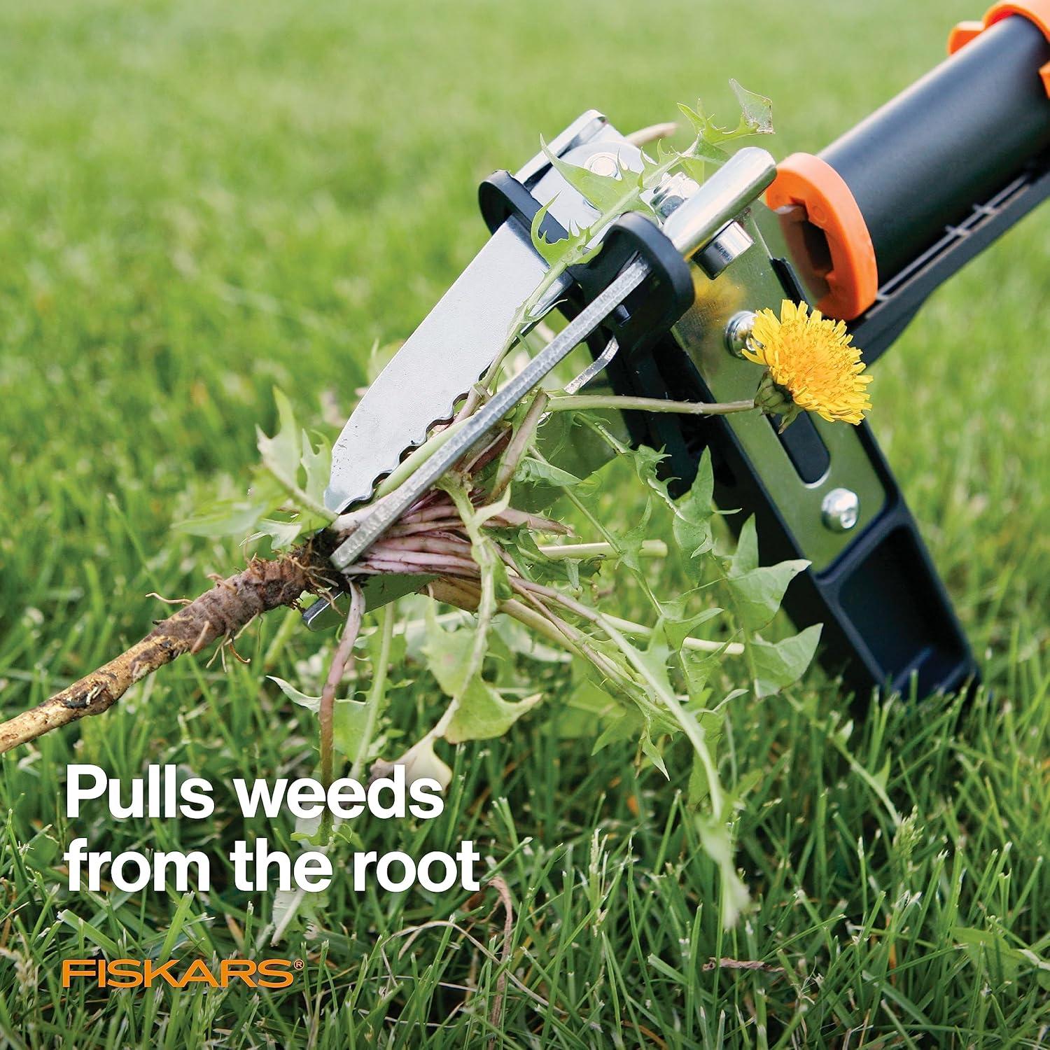 imageFiskars 3Claw Stand Up Weed Puller Tool Gardening Weeder Hand Weeding Tool with 39quot Long Ergonomic Handle with EasyEject Mechanism3claw