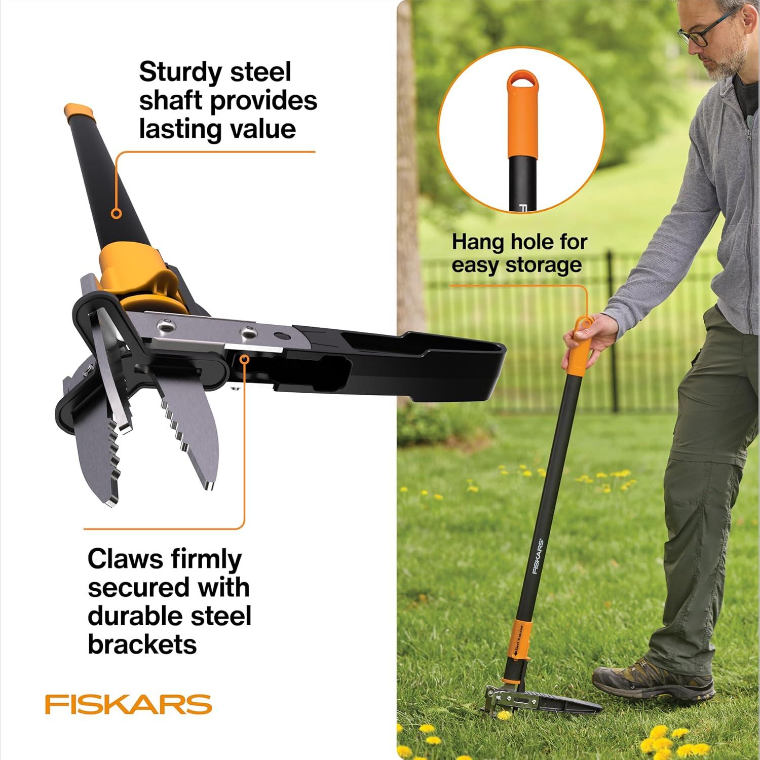 imageFiskars 3Claw Stand Up Weed Puller Tool Gardening Weeder Hand Weeding Tool with 39quot Long Ergonomic Handle with EasyEject Mechanism3claw