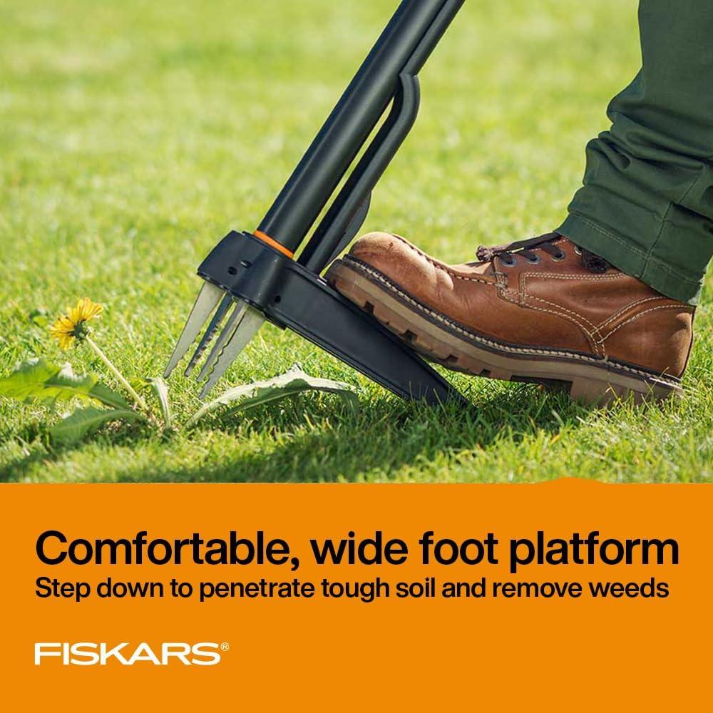 imageFiskars 3Claw Stand Up Weed Puller Tool Gardening Weeder Hand Weeding Tool with 39quot Long Ergonomic Handle with EasyEject Mechanism4claw