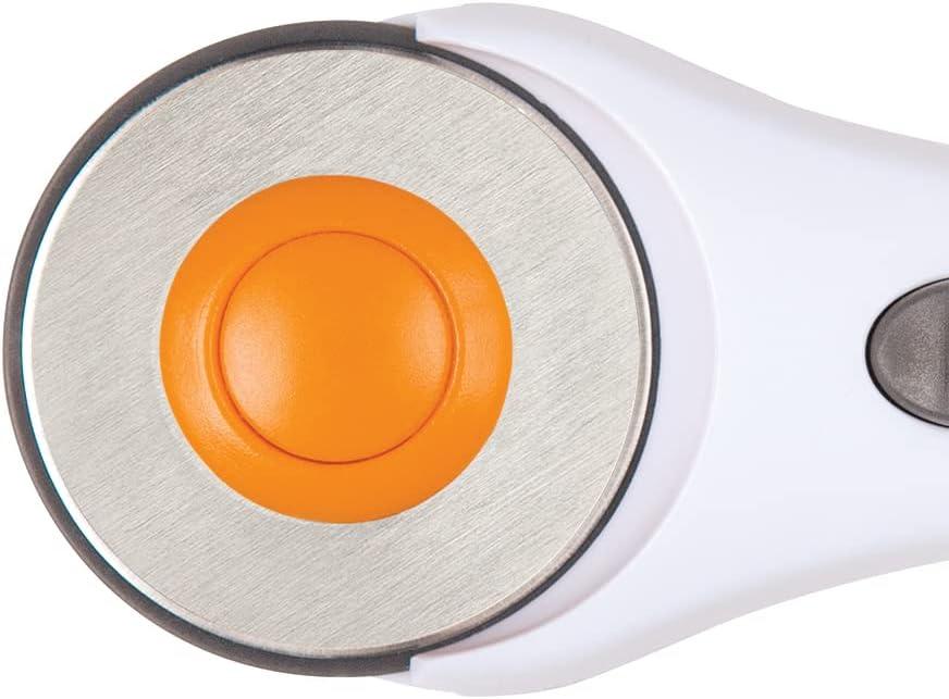 imageFiskars 45mm Rotary Cutter for Fabric Premium Steel Stick Fabric Cutter Cuts Through Multiple Layers Right and Left Handed Easy and Safe Blade Change Arts and Crafts Sewing and Quilting ToolsStandard Stick
