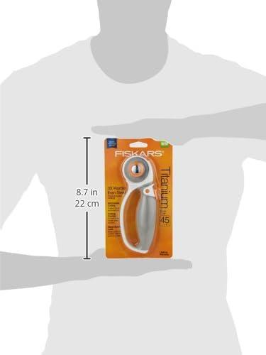 imageFiskars 60mm Rotary Cutter for Fabric with Ergonomic Loop Grip And Comfort Handle Titanium Rotary Fabric Cutter for Thick Materials Easy and Safe Blade Change Sewing Supplies and Quilting ToolsComfort Loop