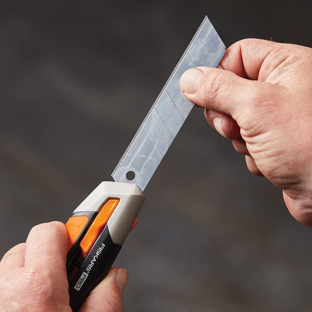 imageFiskars 7702201001 Pro Utility Knife Snap 25 mm OrangeBlack25 mm
