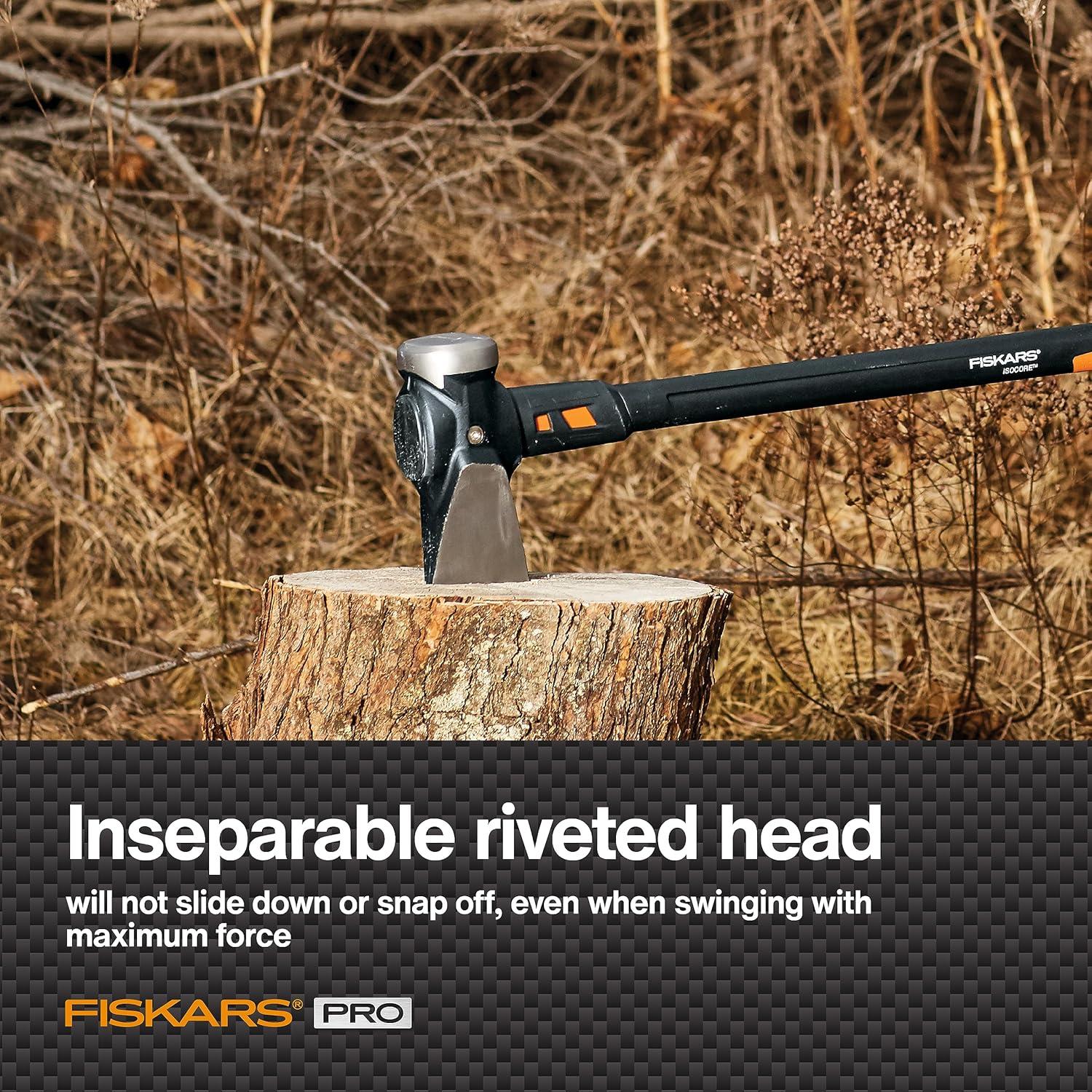imageFiskars 8 lb Splitting Maul  36quot ShockAbsorbing Comfort Grip Handle  Rust Resistant Forged Steel Blade  Wood Splitter Maul for Hardwood  Split Wood for Campfires  Bushcraft GearPro IsoCore 8lb Maul
