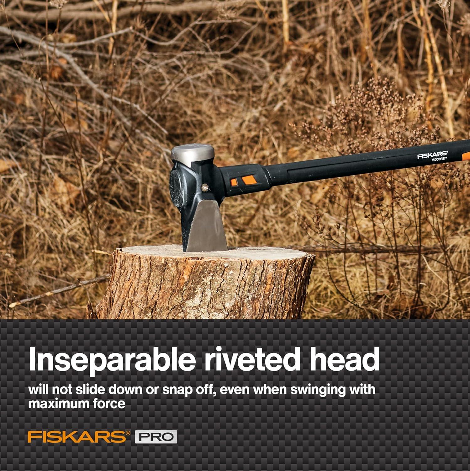 imageFiskars 8 lb Splitting Maul  36quot ShockAbsorbing Comfort Grip Handle  Rust Resistant Forged Steel Blade  Wood Splitter Maul for Hardwood  Split Wood for Campfires  Bushcraft GearPro IsoCore 6 lb Maul