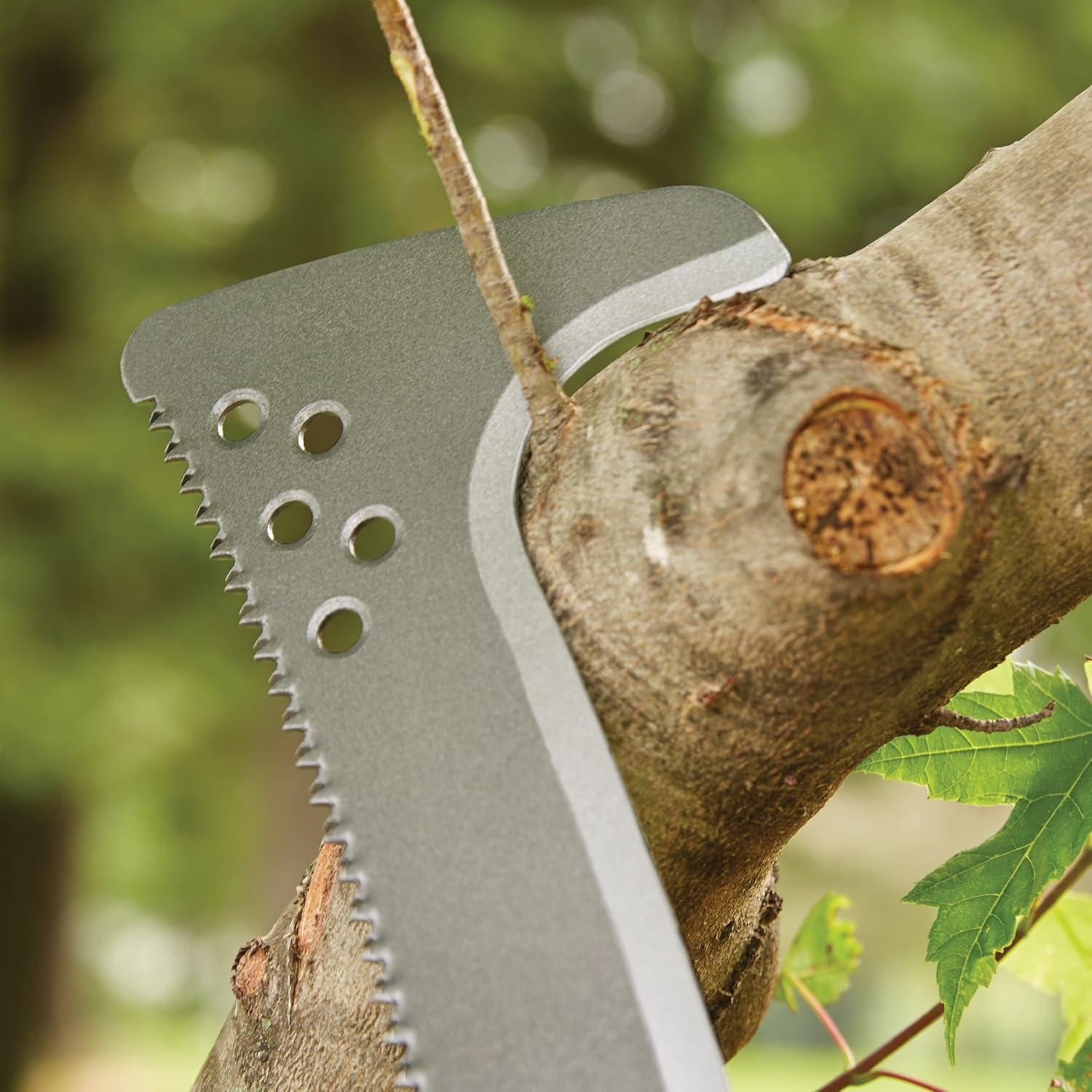 imageFiskars 9quot Brush Axe with Safety Sheath  Fixed Handle Curved Blade Branch Chopping Axe  Yard and Garden Tools  BlackOrangeBillhook Saw