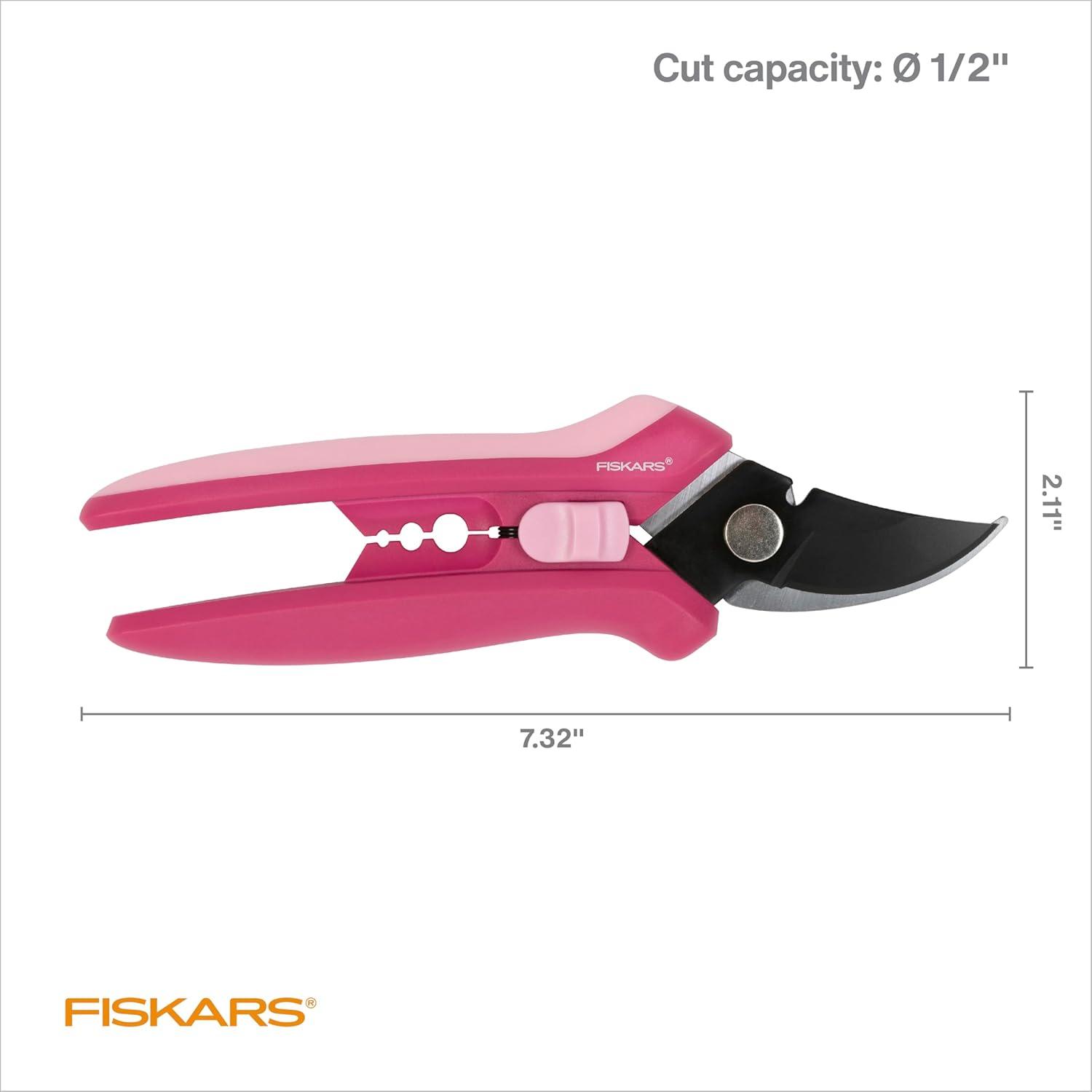 imageFiskars Floral Pruning Shears  Plant Cutting ScissorsGarden Clippers For Deadheading and Working with Flowers  Rose Petal PinkRose Petal Pink