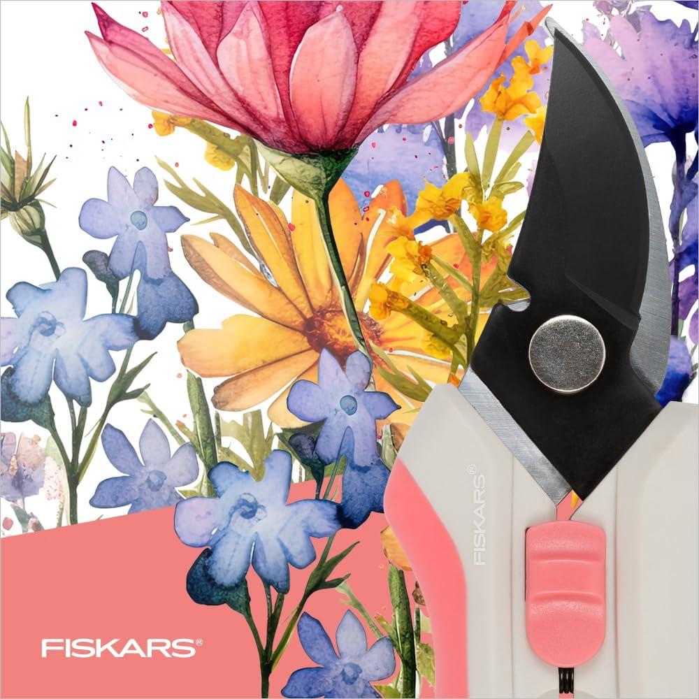 imageFiskars Floral Pruning Shears  Plant Cutting ScissorsGarden Clippers For Deadheading and Working with Flowers  Rose Petal PinkSpring Bloom Light Pink